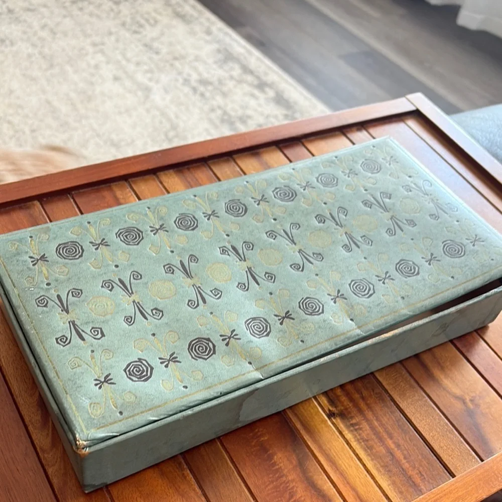 Vintage Blue Green Dresser Box